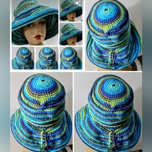 NWT Eco-friendly Cotton Retro Versatile Crochet Flapper Hat main image 10